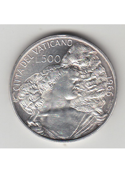 1966 Anno IV - Lire 500 Argento Angelo e Agnello Fior di Conio Paolo VI